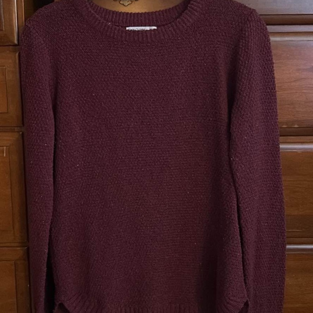 Pink Clover Maroon Crew Neck Sweater